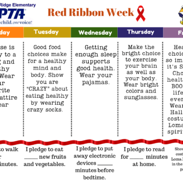 Red Ribbon Week                      October 24 – 28th